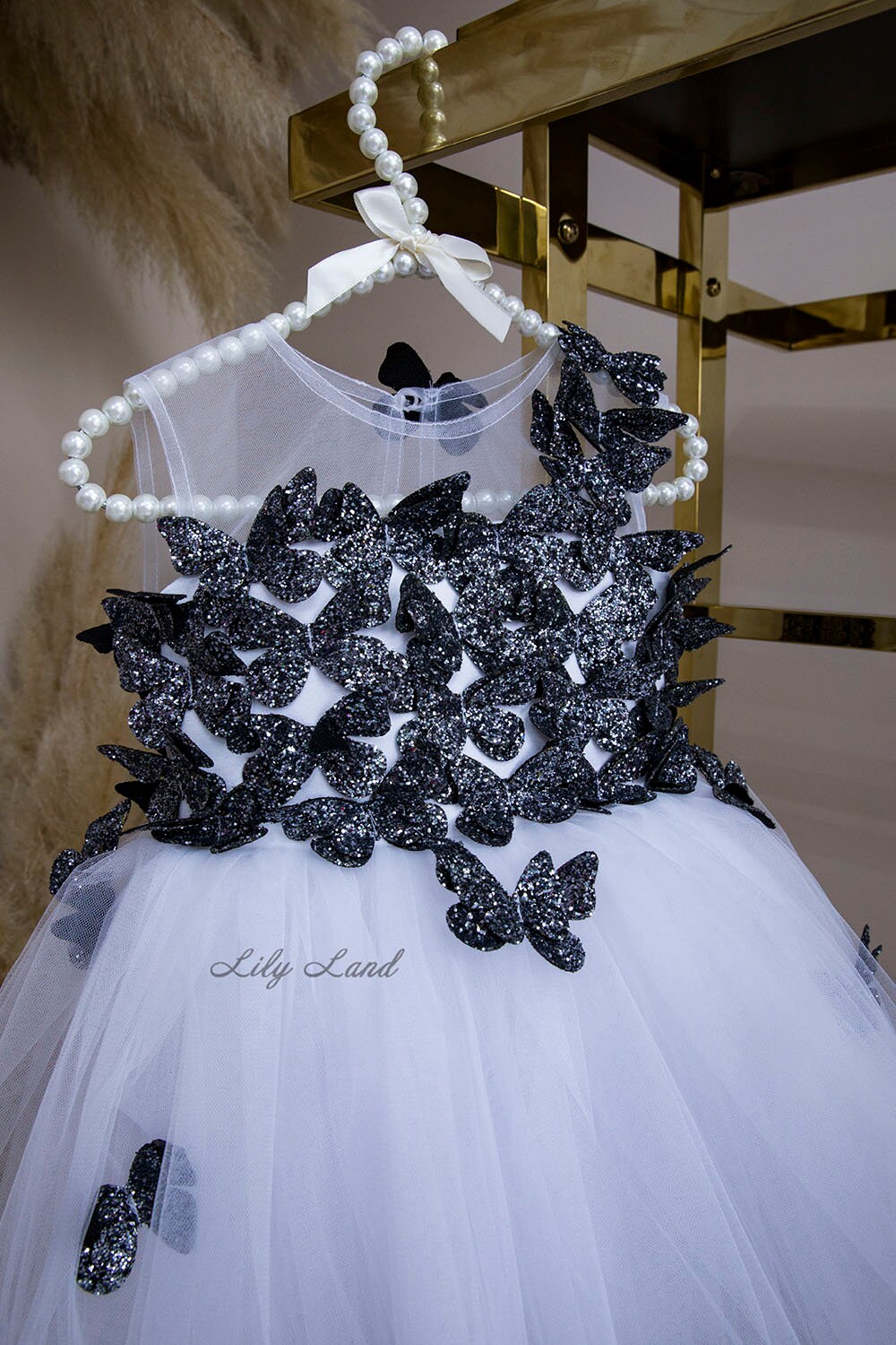 White Butterfly Birthday Baby Girl Dress, Flower Girl Dress