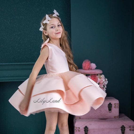 peach graduation dress Tulle Dresses Peach A-line Party For Gala Guest INVITADISIMA peach ball gown