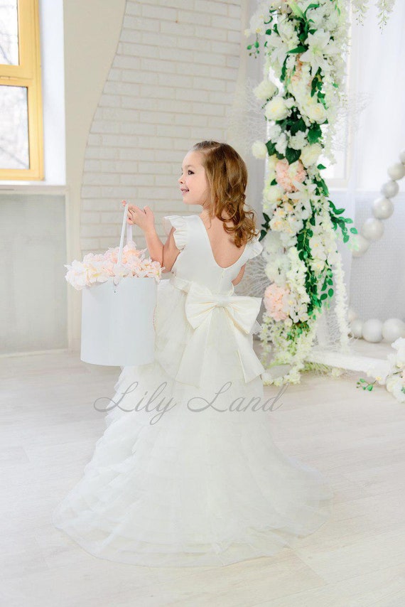 jr bride dresses with train