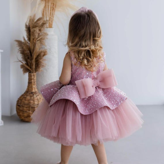 open lace back dress Flower Girl Dress Floor Length Lace First Holy Communion Dresses Prom Dress, White / 4 main image 1