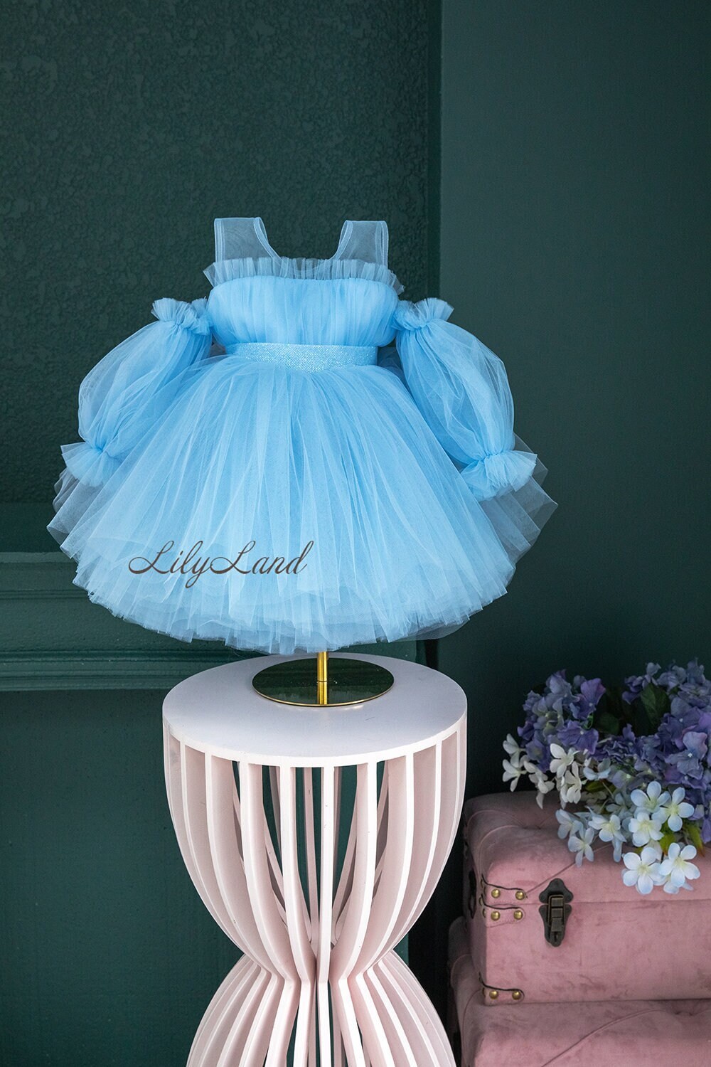 blue dress for baby girl Royal Blue Sequin V-Neck Long Sleeve Sheath Custom Prom Dress main image 1