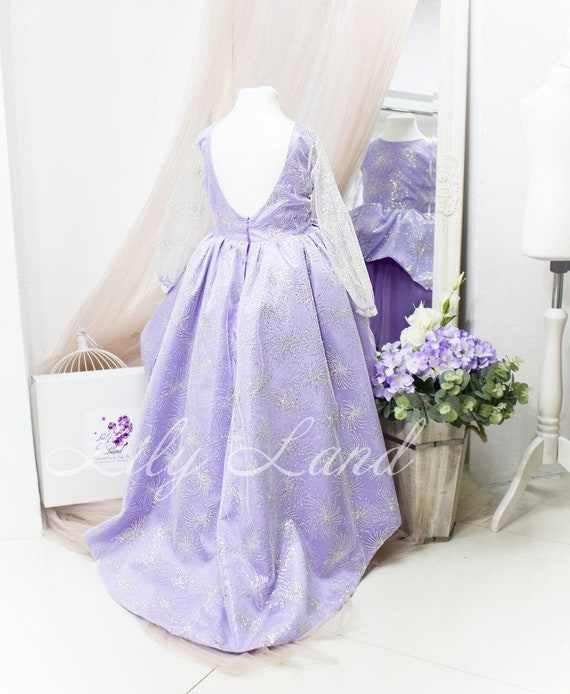 Lavender Junior Bridesmaid Dress Sparkling Wedding Girl Dress Etsy