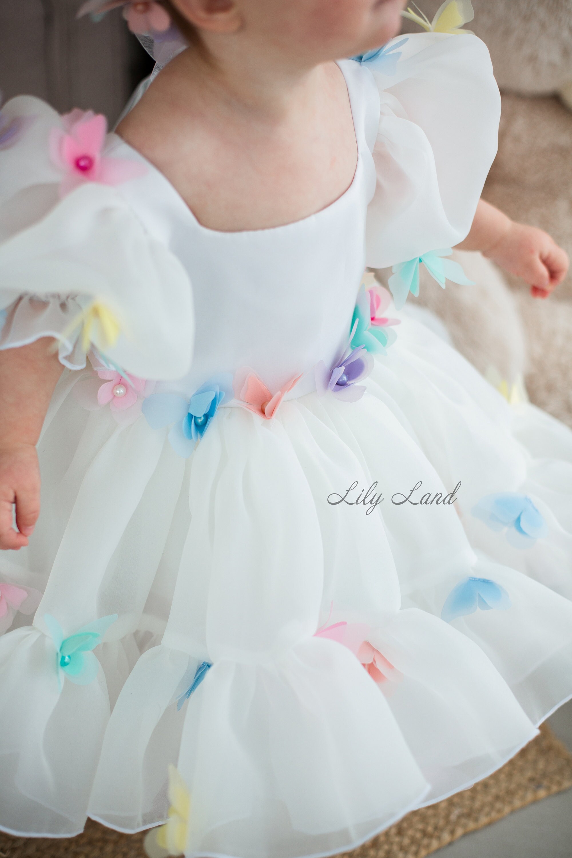 [PAKUA] / ☆ BUTTERFLY BABY DRESS / WHITE Butterfly First Birthday Baby Dress, White Flower Girl