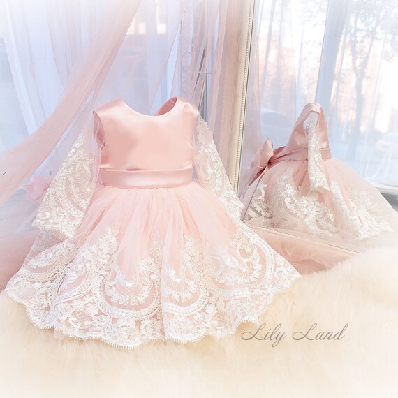 blush pink girls dress