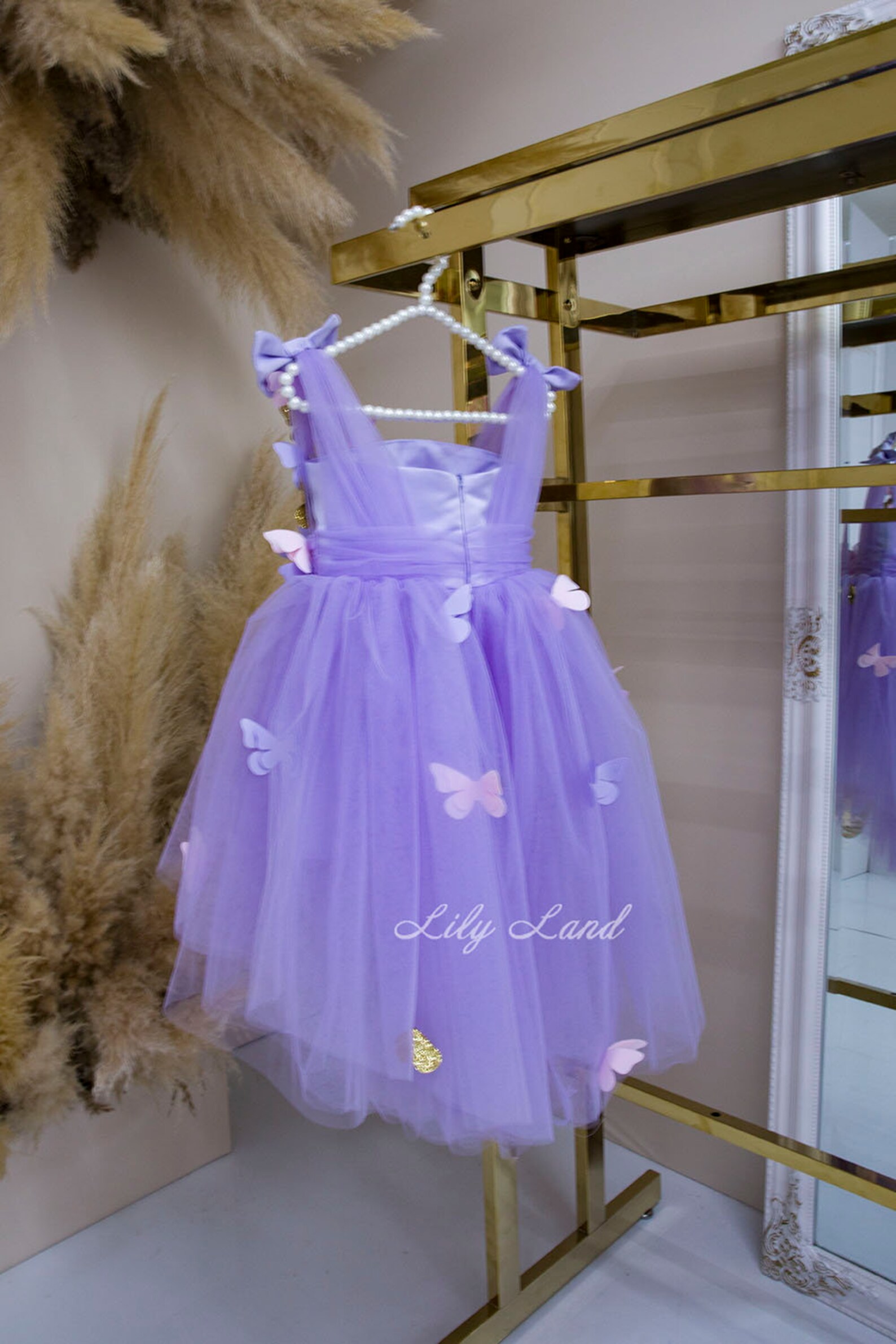Lavender With Gold Butterfly Birthday Dress Flower Girl Etsy