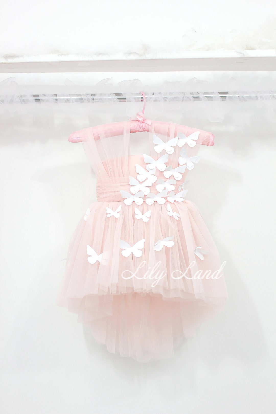 Baby Girl Blended Stuff Dress In Butterfly Design main image 0