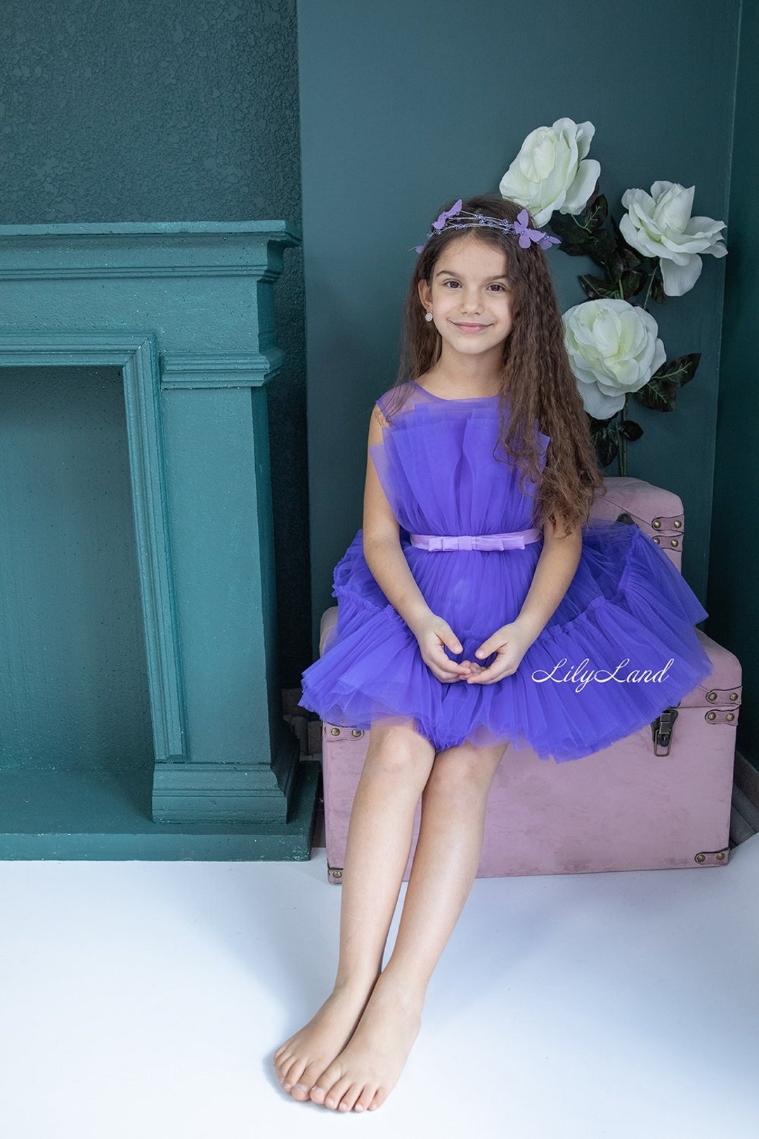 Terry Stuff Mid-Season  Dress For Baby Girl In Purple Color main image 1