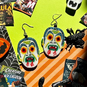 BEN COOPER DRACULA hand painted earrings