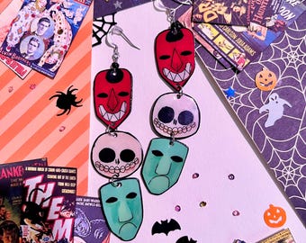TERRIBLE TRIO nightmare before chrlstmas inspired earrings