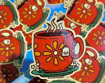 cottagecore teacup sticker - November 2023 patreon leftovers