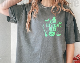 Pepper Comfort Colors 1717 T-Shirt Mockup | Comfort Colors T-shirt Mockup | Oversized Shirt Mockup | Spooky Mockup | Halloween Mockup