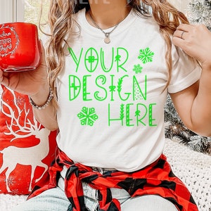 Comfort colors c1717 white Shirt-Model mockup-C1717 Mockup-White Shirt Mock-Boho Mockup-Studio Mockup