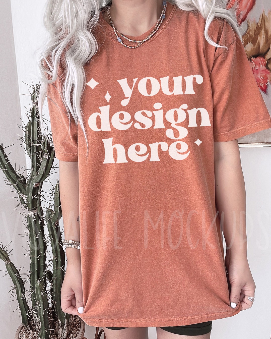 Comfort Colors C1717 Yam Shirt Mockup Comfort Color Yam Shirt Model