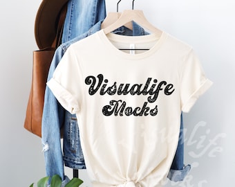 bella canvas 3001 Mockup Bella Canvas 3001 Mockup Summer Mockup 3001 soft cream Mockup Camiseta colgante Mockup