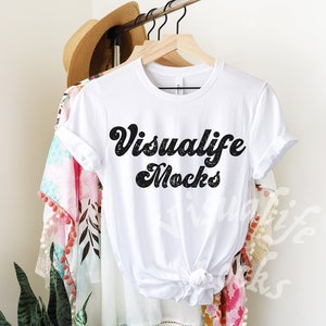 White T Shirt Mockup | Hanging Mockup | Tied T Shirt Mockup | 3001 White | Bella Canvas 3001 Mockup | Bella Canvas White T Shirt Mockup