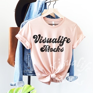 Bella canvas 3001 T-shirt Mockup Heather Peach