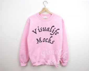 Gildan 18000 Pink Mockup Flat Lay Mockup Gildan Sudadera Mockup Sudadera Mockup Gildan 18000 Mokup