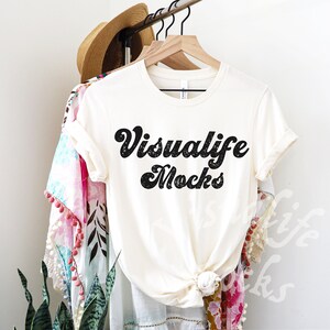 Bella Canvas 3001 Naturalny Mockup | 3001 Mockup Koszuli | Naturalny Mockup T-shirtu | Bella Canvas Mockup | Letni Mockup Boho