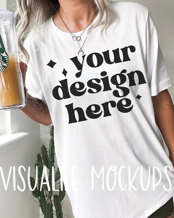 White Bella Canvas 3001 Mockup Bella and Canvas T-shirt - Etsy