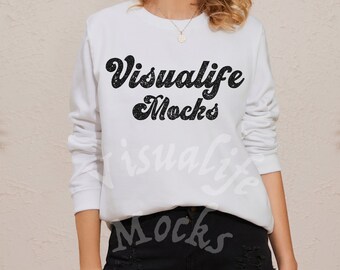Maquette Gildan 18000 | Maquette de sweat-shirt | Maquette du modèle Gildan 18000 | Maquettes blanches Gildan Crewneck | Maquette surdimensionnée