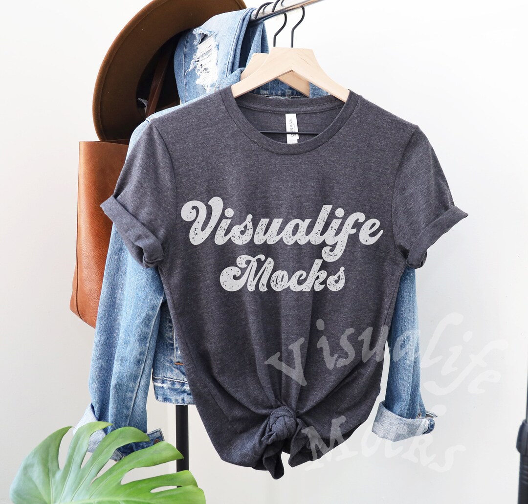 Bella Canvas 3001 Dark Grey Heather Mockup Bella Canvas 3001 Mockup ...