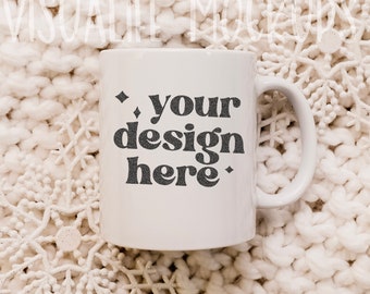 Kerst mok mockup, 11oz koffie mug mockup, vakantie mok mockup, Winter Mug Mockup, digitale mockup te downloaden