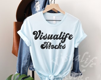 bella canvas 3001 mockup Bella canvas 3001 mockup zomer mockup 3001 heide ijsblauw mockup hangend shirt mockup