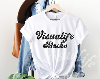 Wit T Shirt Mockup | Opknoping Mockup | Tied T Shirt Mockup 3001 Wit | Bella Canvas 3001 Mockup Bella Canvas Wit T Shirt Mockup