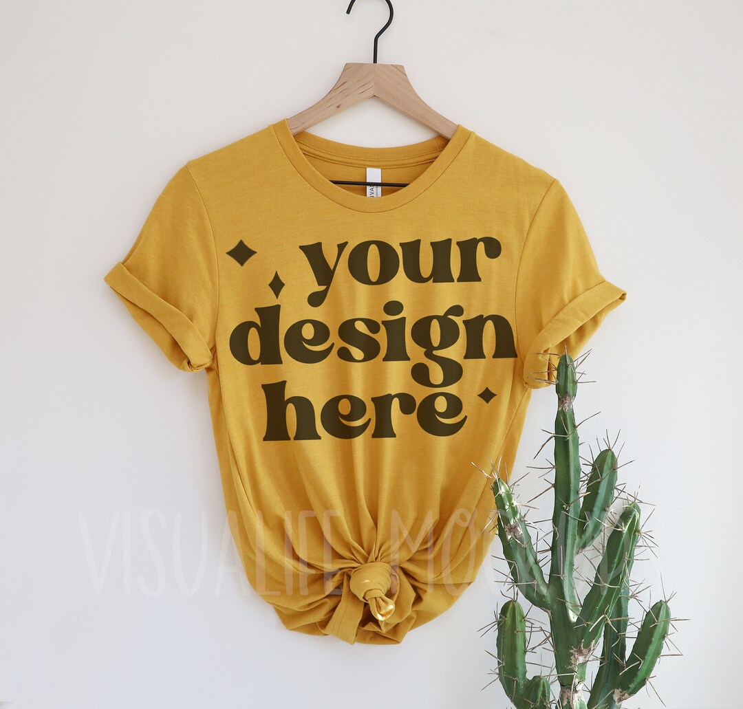 Heather Mustard T-shirt Mock-up | Bella Canvas 3001 Mockup | Bella and ...