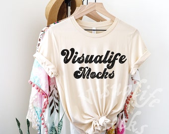 bella canvas 3001 Mockup Bella Canvas 3001 Mockup Summer Mockup 3001 soft cream Mockup Camiseta colgante Mockup