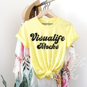 bella canvas 3001 Mockup Bella Canvas 3001 Mockup Summer Mockup 3001 Yellow Mockup Hanging Shirt Mockup