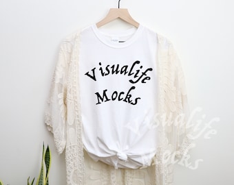 Gildan t-shirt mockup | Gildan 64000 White mockup | GIldan Flat Lay Mockup | Spring T-shirt Mockup | Hanging Mockup