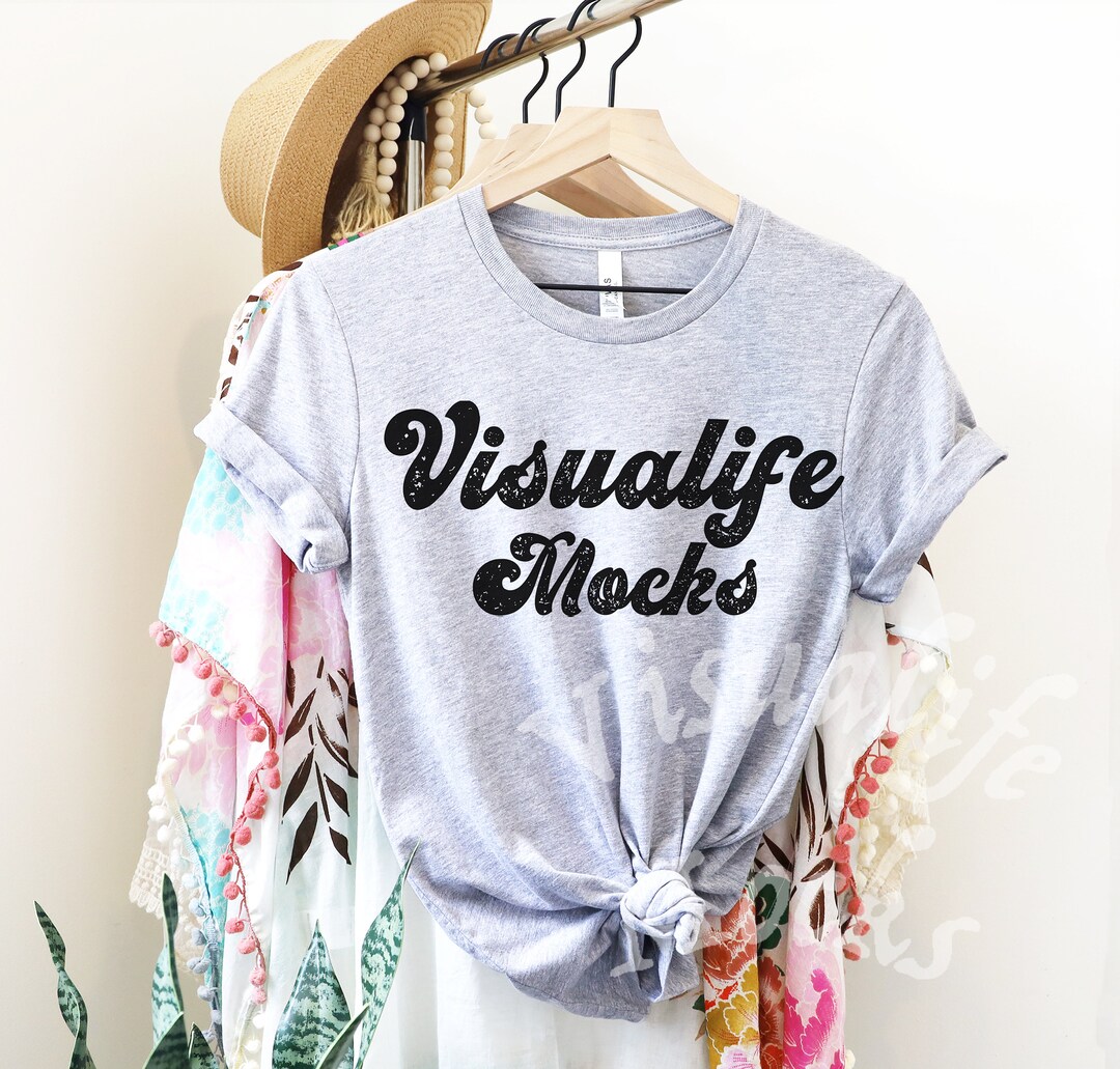 Bella canvas 3001 Athletic Heather Mockup Bella Canvas 3001 Mockup ...