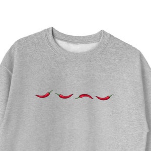 Chili Pepper Sweatshirt, Chilli Chillies Sweater, Chili Pepper Sweatshirts, Chili Pepper Crewneck, Spicy Unisex Sweatshirts