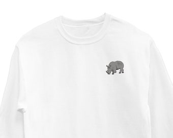Rhino Sweatshirt, Cute Rhino Sweater, Rhino Sweatshirts, Rhino Crewneck, Rhino Lover Unisex Sweatshirts