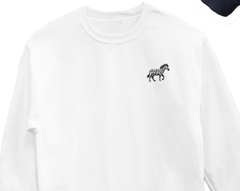 Zebra Sweatshirt: Fun Unisex Crewneck - Cotton Blend