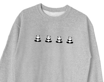 Sweat-shirt panda, pull mignon visage de panda, sweat-shirts panda, panda ras du cou, pulls molletonnés unisexes amoureux des pandas