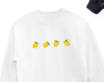 Sudadera de limón, suéter de limón, sudaderas de limón, cuello redondo de limón, sudaderas unisex para amantes de los limones
