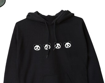 Panda Hoodie, Cute Panda Hoodie, Panda Lover Sweatshirt, Panda Hooded Sweater, Cute Panda Gift, Panda Lover ADULTS UNISEX Hoodie Sweater