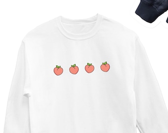 Pfirsich Sweatshirt, Pfirsich süßer Pullover, Pfirsich süß Sweatshirts, Pfirsich Symbol Rundhalsausschnitt, süßer Pfirsich Pullover, Pfirsich Symbol Unisex Sweatshirt-Pullover