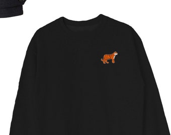 Tiger Sweatshirt, Cute Tiger Sweater, Tiger icon Sweatshirts, Tiger Crewneck, Tiger Lover Unisex Sweatshirts