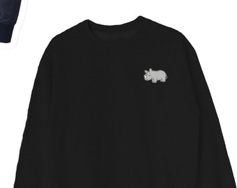 Rhino Sweatshirt, Cute Rhinoceros Sweater, Rhino Sweatshirts, Rhinoceros Crewneck, Rhino Lover Unisex Sweatshirts