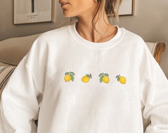 Lemon Sweatshirt, Lemons Lover Sweater, Lemon Sweatshirts, Lemon Crewneck, Cute Lemons Unisex Sweatshirts