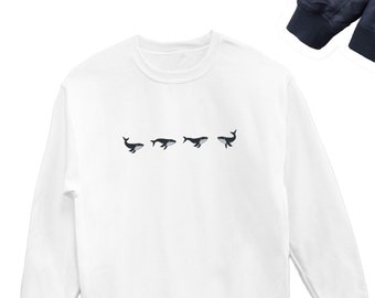 Felpa con balena, grazioso maglione per amanti delle balene, girocollo per amanti dell'oceano, regalo con design a balene, girocollo per balene, felpa unisex per amanti delle balene dell'oceano