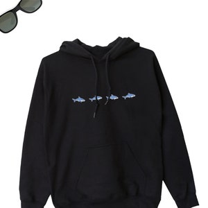 Shark Hoodie, Cute Shark Hoodie, Shark Lover Sweatshirt, Shark Hooded Sweater, Cute Shark Gift, Shark Fun Lover ADULTS UNISEX Hoodie