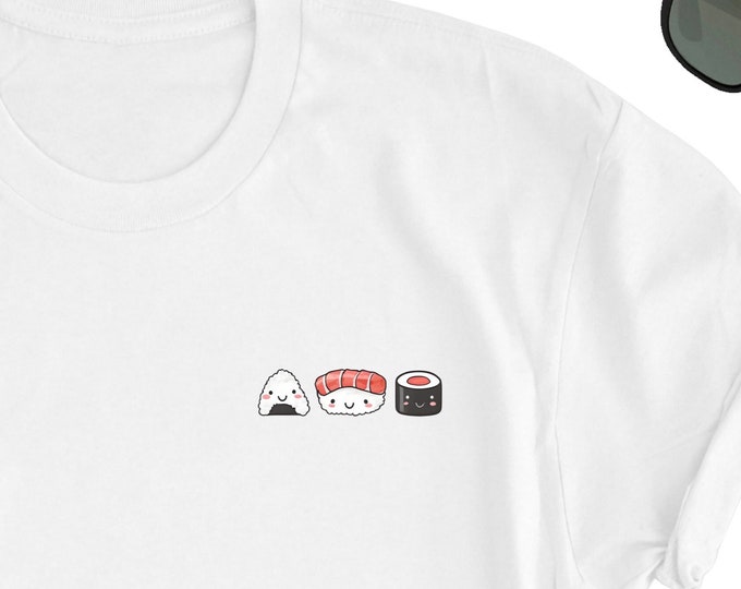 Sushi Shirt, Cute Sushi Tee Shirt, Sushi Lover Tee Top, Sushi Icon Friend T-Shirt, Sushi Cute Gift Shirt, Japanese Food Lover UNISEX T-Shirt
