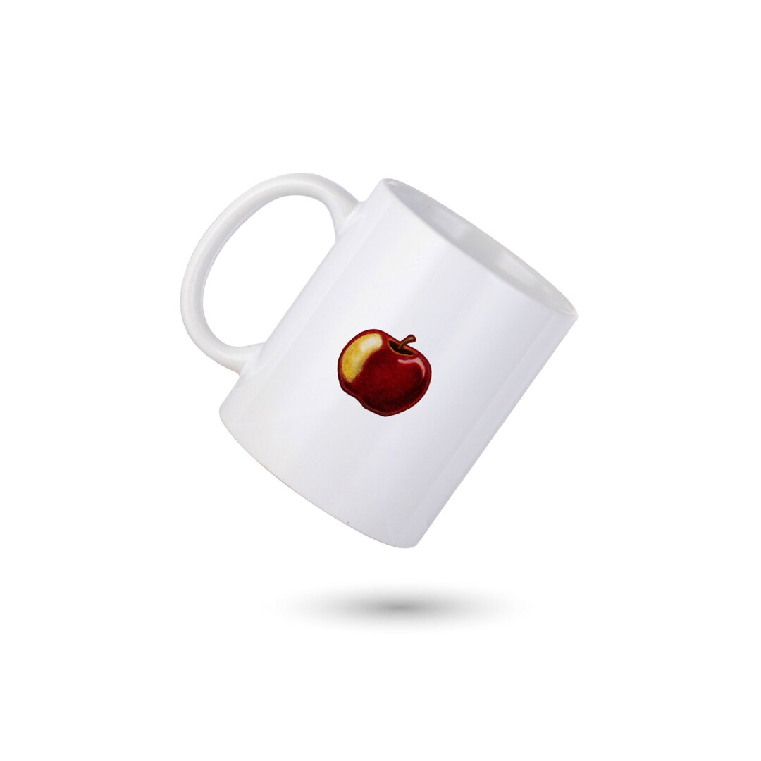 Apple Coffee Mug, Apple Custom Mug, Cute Apple Coffee Cup, Apple Design ...