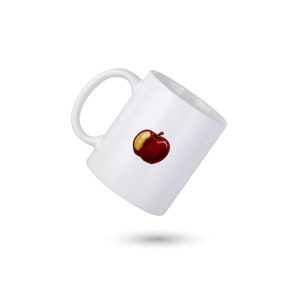 Apple Coffee Mug, Apple Custom  Mug, Cute Apple Coffee Cup, Apple Design Mug, Gift for Him, Gift for Her, Co-worker Gift