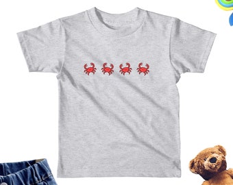 Crab Kids Shirt, Cute Crab Child Tee, Cute Red Crab Kids T-Shirt, Crab Baby Bodysuit, Cute Red Crab Baby Gift, KIDS UNISEX GIFT
