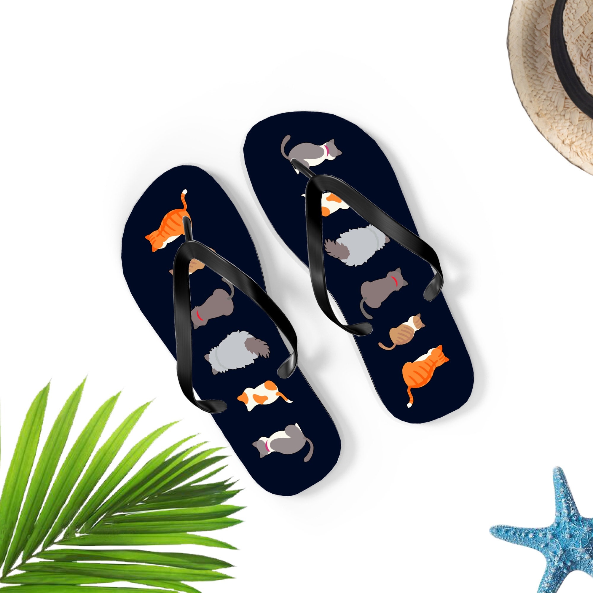 Cats Cute Flipflops Cute Cats Flip Flops Cats Lovers Etsy